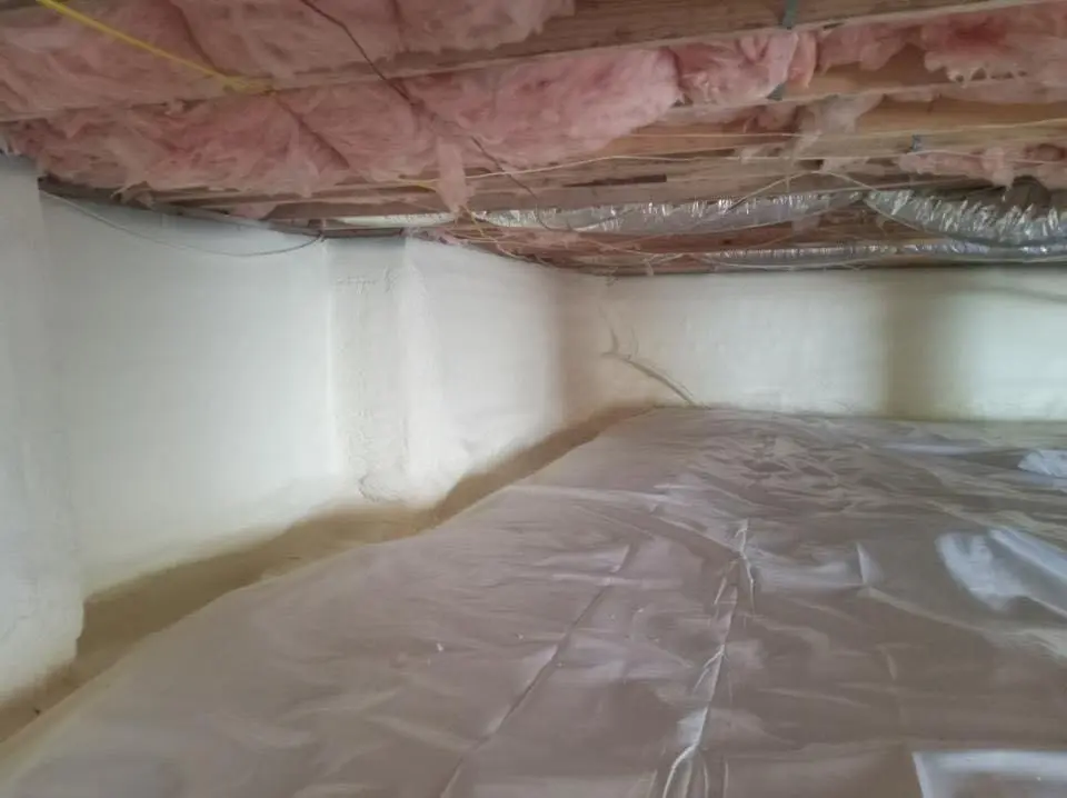 Crawl space encapsulation with closed-cell spray foam for Metal Roof Coating in Round Lake